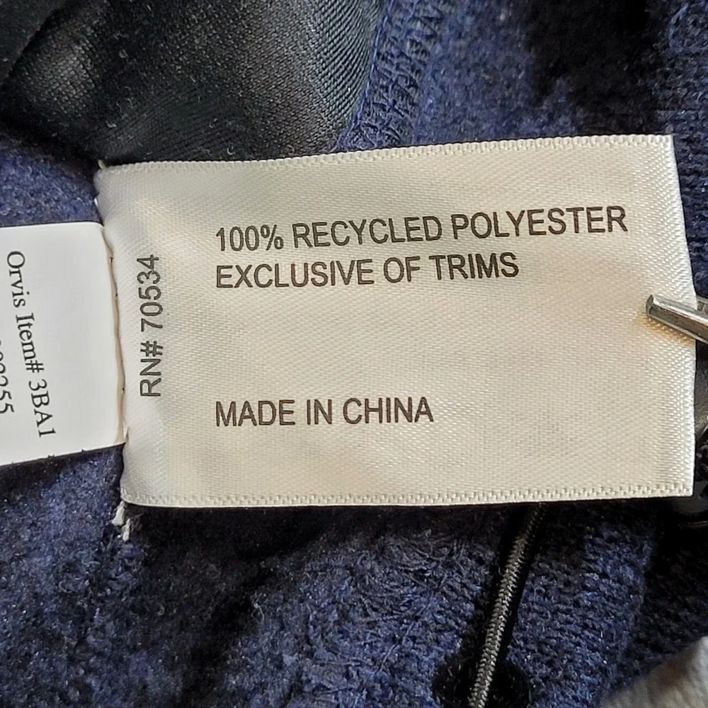 Orvis Mens Navy Blue Full Zip Fleece Sweater Vest Size Large 3BA1